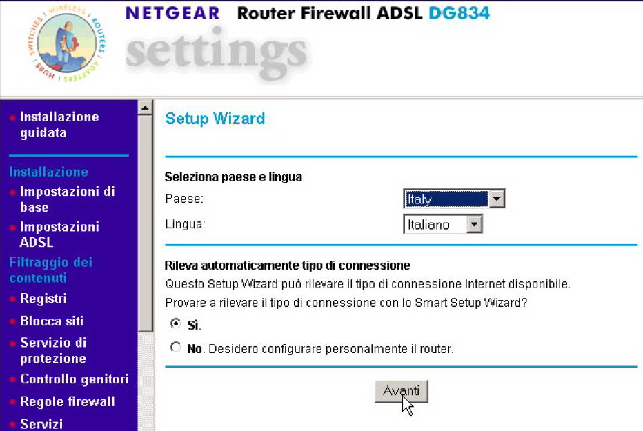 NETGEAR DG834 manuale configurazione adsl